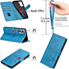 Samsung Galaxy S25 Ultra Flip Folio Wallet Case with Stand [Blue-Butterfly]