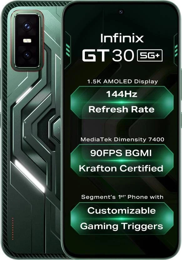 Infinix GT 30 5G+ (Green 128GB 8GB RAM) Dimensity 7400 Processor Unlocked
