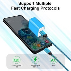 25W Fast Charging USB Type-C Wall Adapter for Samsung Galaxy S25/S26 6FT Cable