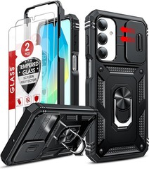 LeYi Black Phone Case for Samsung Galaxy A17/A16-5G with Screen Protector & Came