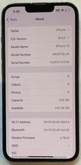 TESTED USED GSM UNLOCKED GREEN iPhone 13, 256GB A2482 MNG73LL/A, 87% BATTERY.