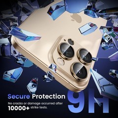 Camera Lens Protector for iPhone 16 Pro/14 Pro Max, Metal Aluminum Alloy