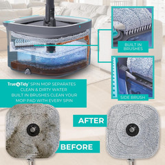 True Clean Spin Mop & Bucket System – Dual Compartment Design for Clean & Dirty