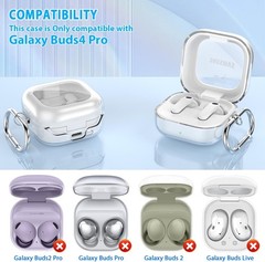 Military-Grade Shockproof Clear White Case for Samsung Galaxy Buds 4 Pro/Buds 4