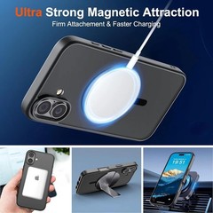 Magnetic for iPhone 17 Case (Military Grade Drop Protection) Matte Black Cover