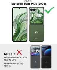 1. For Motorola Razr 50 Ultra Slim Leather Case, Shockproof Protective Cover