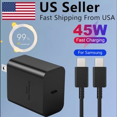 45W USB-C Super Fast Wall Charger+6FT Cable For Samsung Galaxy S20 S21 S22 S24PL