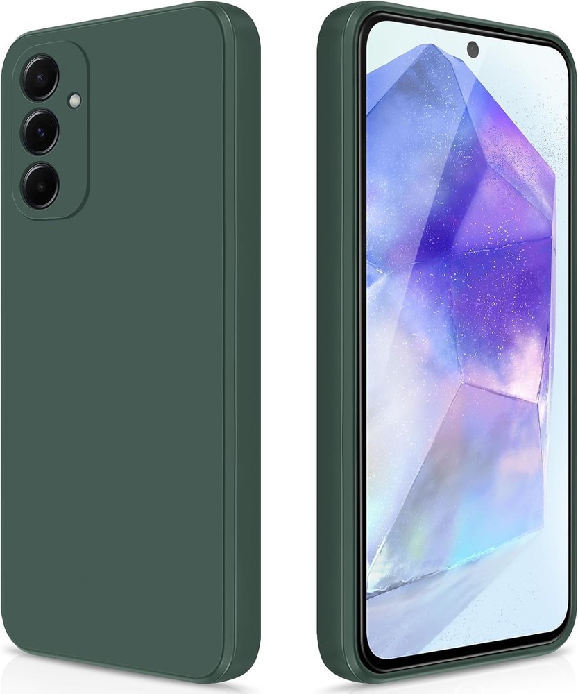 Silicone Case for Samsung Galaxy A55 5G, Full Body Silky Soft Touch, Green