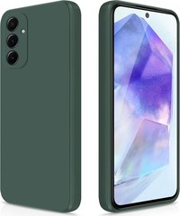 Silicone Case for Samsung Galaxy A55 5G, Full Body Silky Soft Touch, Green