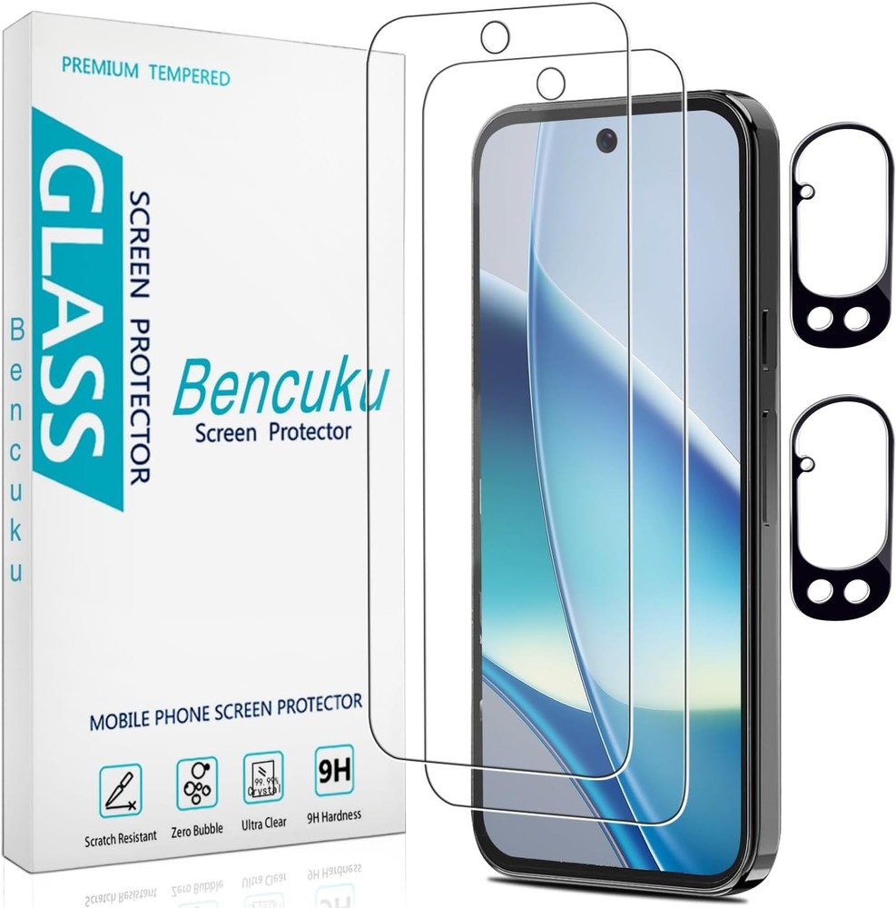 2-Pack Clear Tempered Glass Screen Protectors & Camera Lens for Google Pixel 10