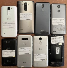 Lot of 8 LG Aristo K31 K7 G3 LS770 Rebel 4 (BROKEN] Cracked Glass Sold AS IS