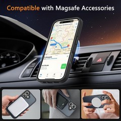 iPhone 16 Plus Case, Magnetic Phone Cover, Military Grade Protection, Black