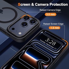 iPhone 17 Pro Case Soft TPU Shockproof Protective Phone Cover Frosted Black