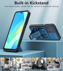 For Samsung Galaxy A17 5G Clear Case with Military-Grade, Slide Camera Cover