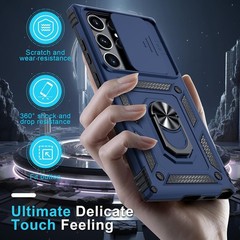 Heavy Duty Blue Case for Samsung Galaxy S25 Ultra with Camera Slide Cover & Scre