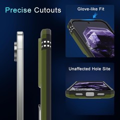 Olive Green Military Grade Shockproof Case for Google Pixel 10 Pro XL + Screen P