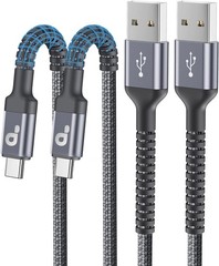 6FT USB-C Charger Cable 3A Fast Charging – 2 Pack for iPhone 17 & Samsung S10