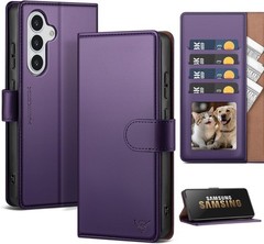 Dark Purple Wallet Case for Samsung Galaxy A36 5G/A56 5G, RFID Blocking Card Hol