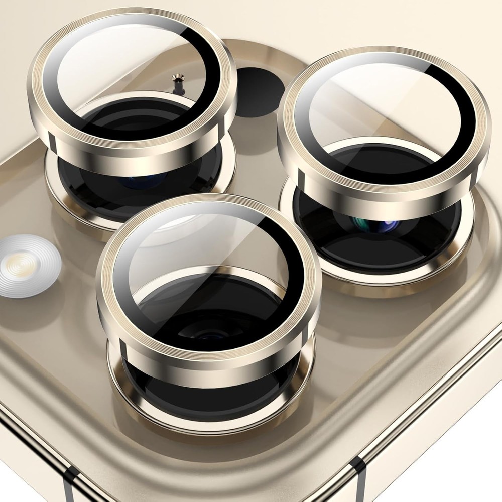 6.7 Inch/6.1 Inch Camera Lens Protector Tempered Glass Cover, 1 Set (Gold)