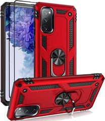 Case for Samsung Galaxy S20 FE with Glass Screen Protectors Military-Grade Red