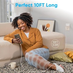 10FT 30W Fast Charging USB-C Adapter for iPhone 15 16 17, 2 Pack Cable