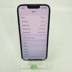 Broken T-Mobile Apple iPhone 14 128GB MPUA3LL/A /Bad Battery & Back Cracked