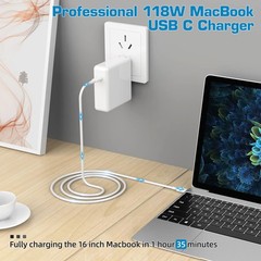USB-C Fast Charger Adapter 118W for MacBook Pro, MacBook Air, 6.6ft Cable