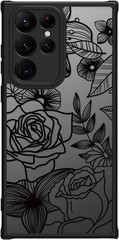 Cute Flowers Case for Samsung Galaxy S22 Ultra, Girly Rose Aesthetic Floral Prin