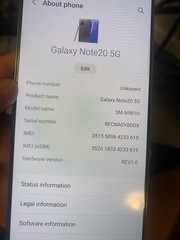 Verizon SAMSUNG GALAXY NOTE 20 5G SM-N981U 128GB Gray