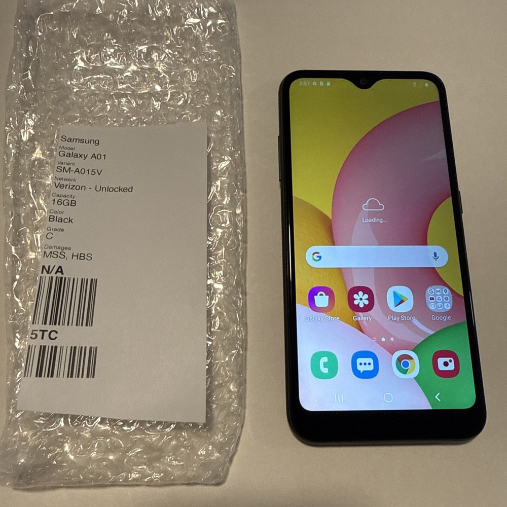 Samsung Galaxy A01 16gb Black SM-A015V (Verizon / Unlocked) – Fully Functional