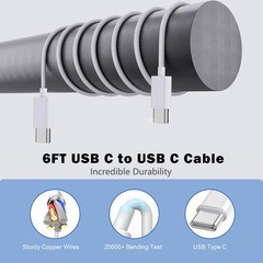 2 Pack 20W USB-C Fast Charger Wall Adapter for iPhone 17/16 6FT Cable