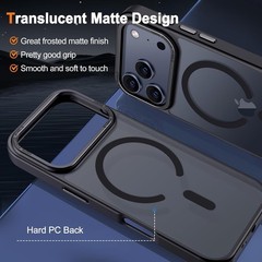 iPhone 17 Pro Case Soft TPU Shockproof Protective Phone Cover Frosted Black
