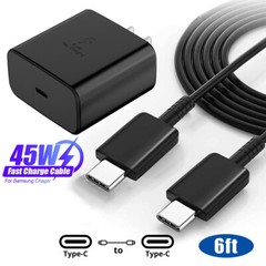 45W Fast Charger Wall Adapter 6FT USB-C Cable For Samsung Galaxy S24 S23 S22 P
