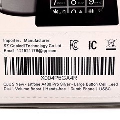 Artfone Pro Large Button Cellphones For Seniors Model: A400 – Silver