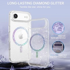 Magnetic Clear Crystal Glitter Bling iPhone 17 Air 6.5&Prime; Shockproof Cute Case