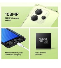 NEW Redmi Note 14 Factory Unlocked GSM Dual SIM Cell Phone 128GB +8GB RAM LTE BK