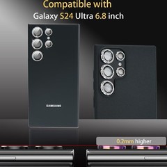 Tempered Glass Lens Protector with Aluminum Alloy Ring for Samsung Galaxy S24 Ul