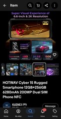 HOTWAV Cyber 15 Rugged Smartphone – 12GB RAM + 256GB , 6280mAh Battery, Unlocked