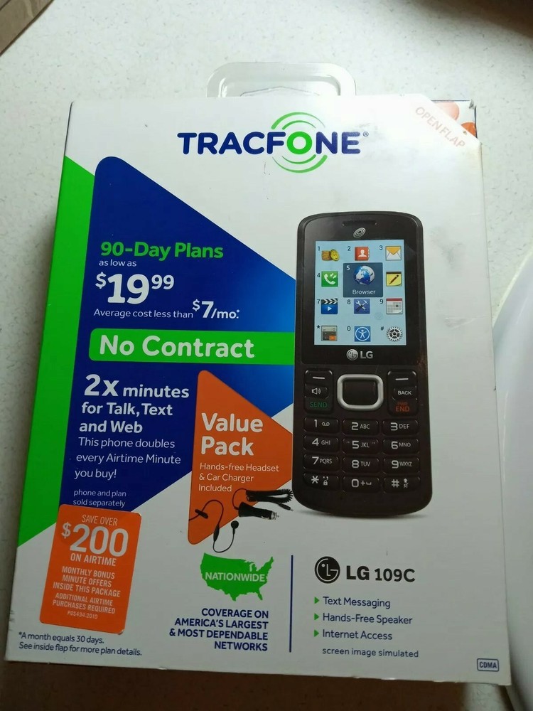 Tracfone LG 109c 3G 3.5&Prime; Screen 4 GB Micro SD GPS Bluetooth in Box