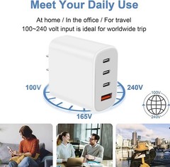 4-Port 30W USB-C Fast Charger Adapter for iPhone 16 15 Pro Max XR XS