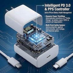 45W USB-C Fast Wall Charger for Samsung Galaxy S26, S25 & iPhone 17/16/15 10ft