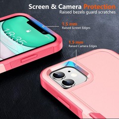 Shockproof for iPhone 11 Case, 10 FT Military Grade Drop Protection, Light Pink
