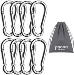 3.1&4 Inch Heavy Duty Carabiner Clips Load 1000Lbs, 2&4&8Pack Large Snap Hooks f