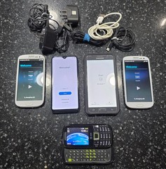 Lot Of 5 Samsung AT&T Phones WORKING – A10e / Galaxy J7 / Galaxy S3 / Evergreen
