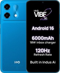 HMD VIBE2 5G (Blue, 4 GB+64GB ) Unlocked Dual SIM Smartphone 6.7&Prime; HD+ 120Hz