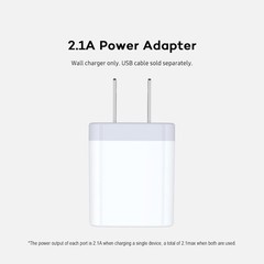 2-Pack USB Wall Charger Adapter 2.1A Dual Port Quick Plug Cube for iPhone Samsun