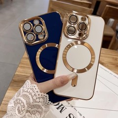 Case for iPhone 14 Pro Max with Camera Lens Protector Luxury Plating Edge Soft T