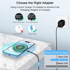 15W Wireless Fast Charging Pad for Samsung Galaxy S26/S25 Ultra, Google Pixel 10