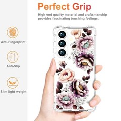 Samsung Galaxy S26 Rugged Clear Phone Case Funda Protector Cover Skin Pink Print