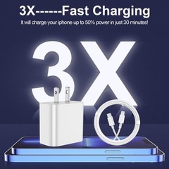 iPhone Charger Block 2-Pack with 2 Long Fast Charging Type-C Cables